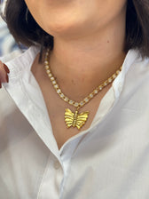 Crystal Chain Butterfly Necklace thumbnail 2