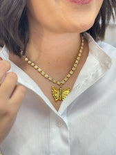 Crystal Chain Butterfly Necklace thumbnail 3
